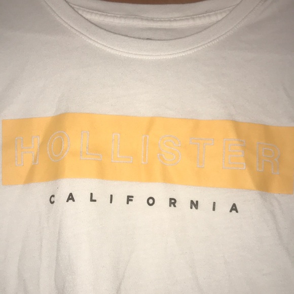 Hollister white graphic slim tee yellow bar - Picture 2 of 3